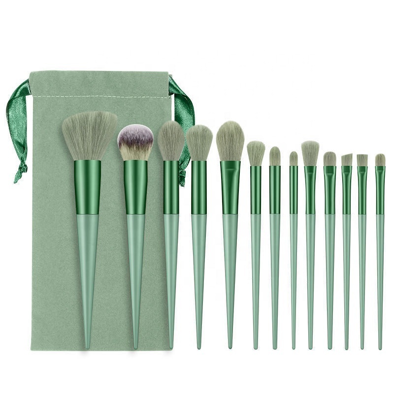 13PCS Makeup Brushes Set Premium Soft Synthetic Eyeshadow Facial Blush Shader Crease With Organizer Bag Beauty Tool