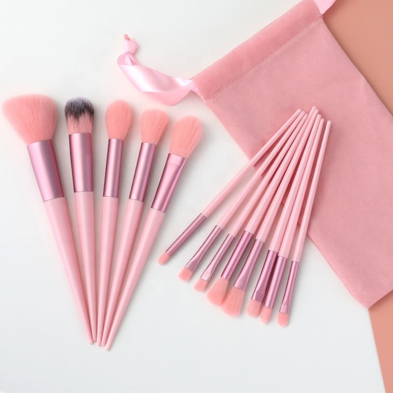 13PCS Makeup Brushes Set Premium Soft Synthetic Eyeshadow Facial Blush Shader Crease With Organizer Bag Beauty Tool