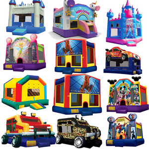 Pastel Bouncy Combo Commercial Jumper Kids Bouncer Inflatable Combine Harvester Bouncing Castles For Event