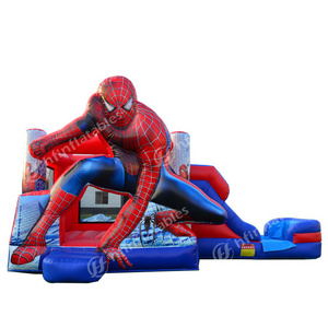 Commercial Pvc Water Slide New Design Castle Spiderman Inflatable Bounce House inflatable water slide spiderman