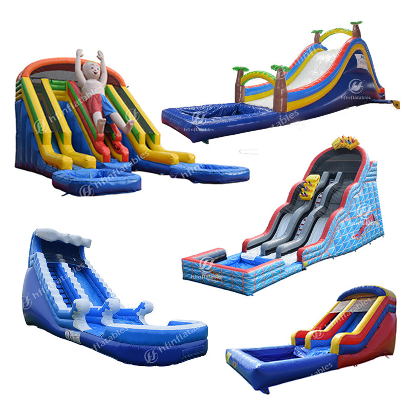 Escape Double Children's 24ft Water Duel Commercial Parc Inflatable Slides For Sale