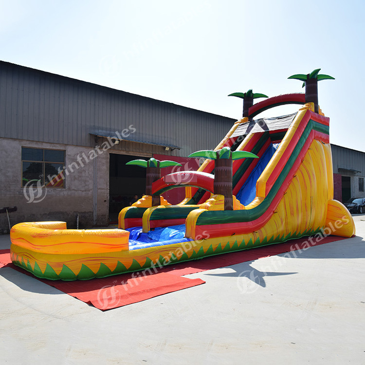 23foot yellow cali flame 0.55mm giant inflatable slides high street pool water slide for kids adults flame inflatable slide