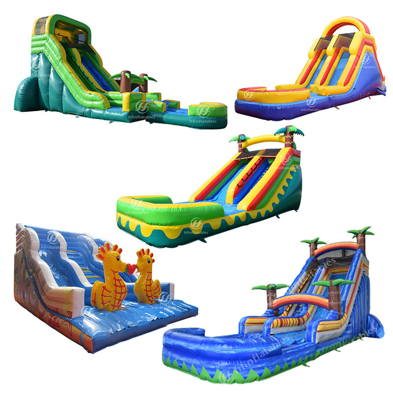 Escape Double Children's 24ft Water Duel Commercial Parc Inflatable Slides For Sale