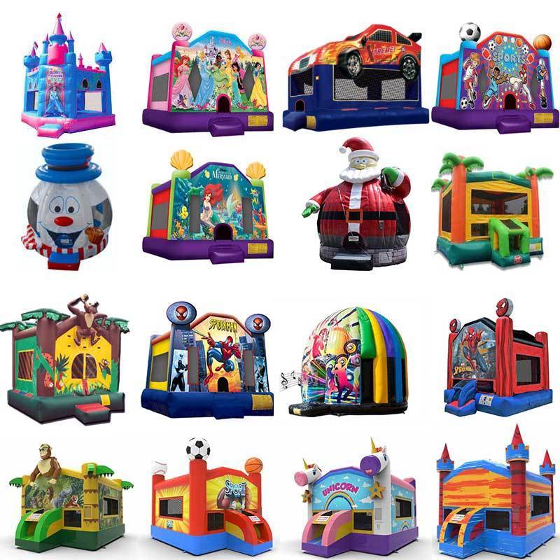 Pastel Bouncy Combo Commercial Jumper Kids Bouncer Inflatable Combine Harvester Bouncing Castles For Event