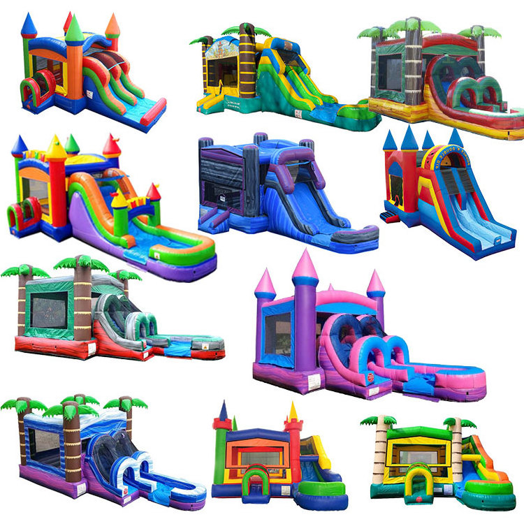 Pastel Bouncy Combo Commercial Jumper Kids Bouncer Inflatable Combine Harvester Bouncing Castles For Event