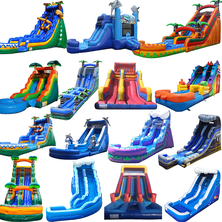 Rental Trade Commercial Kids Jumping Home Use Backyard Combo  Inflatable Water Slide With Frame Pool