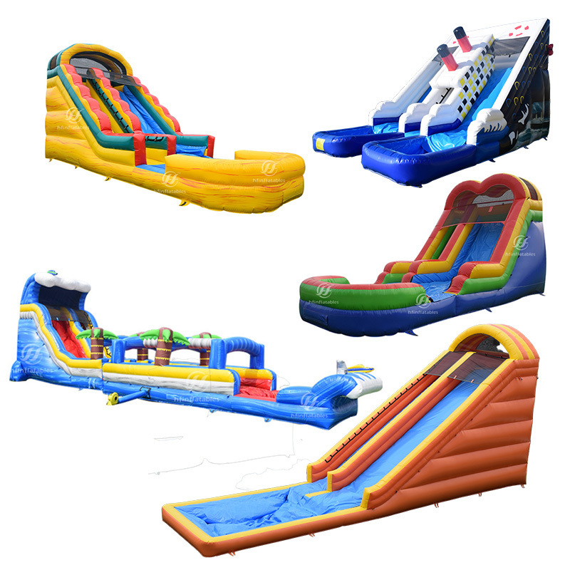 Rental Trade Commercial Kids Jumping Home Use Backyard Combo  Inflatable Water Slide With Frame Pool