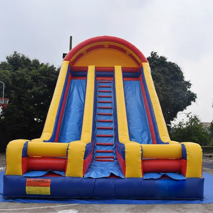 Escape Double Children's 24ft Water Duel Commercial Parc Inflatable Slides For Sale