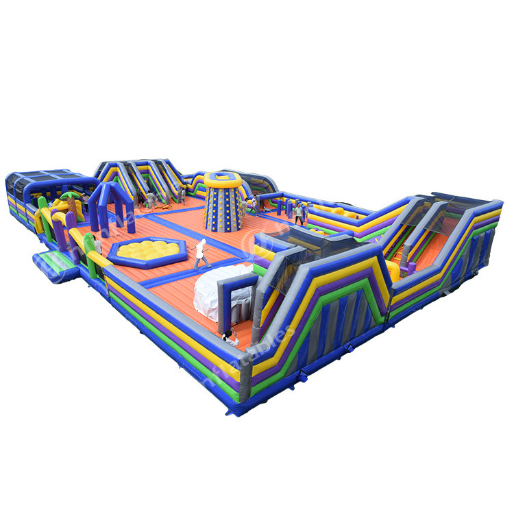 Giant air bouncer inflatable trampoline theme park outdoor playground inflatable big bounce obstacle sport park