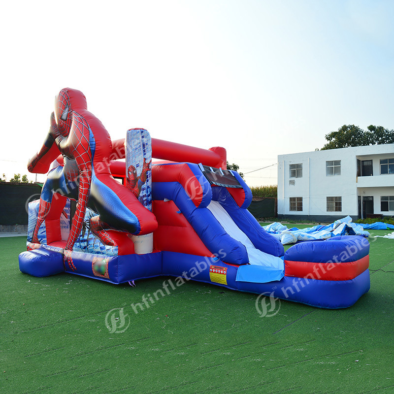 Commercial Pvc Water Slide New Design Castle Spiderman Inflatable Bounce House inflatable water slide spiderman