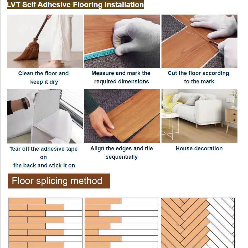 Waterproof Pisos Sticker LVT 1.5mm 2mm Beige Flooring LVT Luxury Vinyl Plank Self Adhesive Peel And Stick Floor Tile