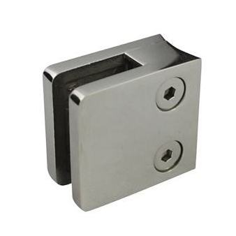 Brushed Nickel Glass Door Hinge Cabinet Display Embedded Side Mounted Glass clamp for handrail stairs fitting