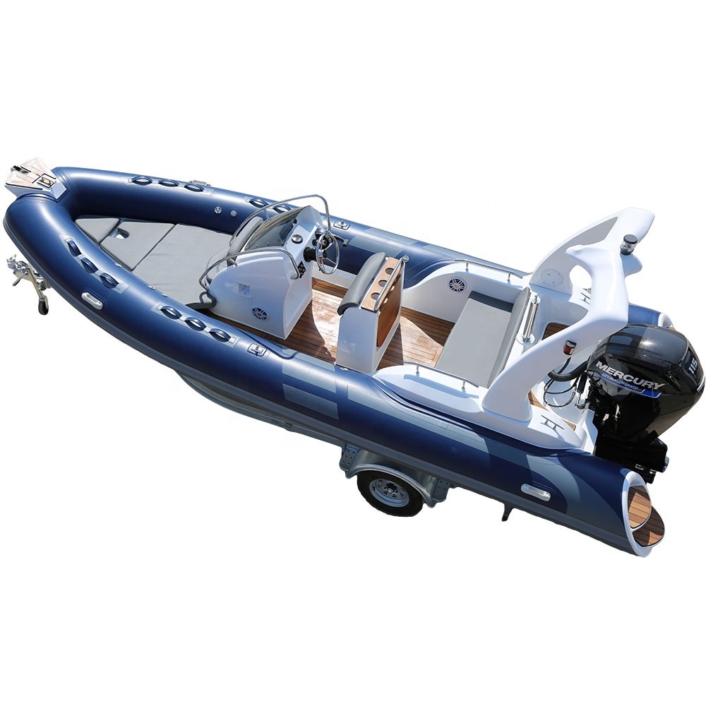 CE certificate 5.8m 10 people pvc/hypalon rigid hull fiberglass fishing boats for sale