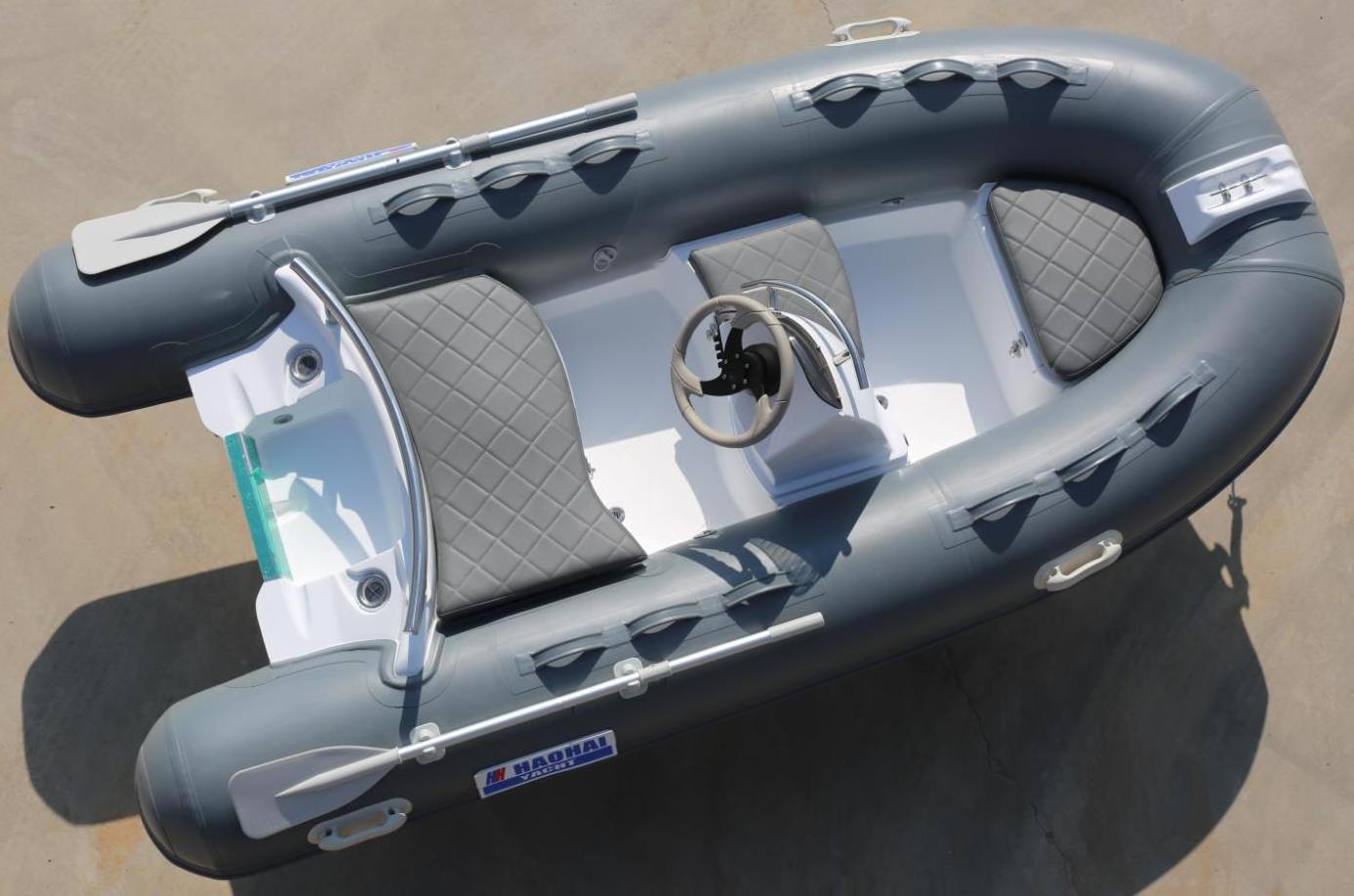 Qingdao Haohai Pontoon Raft Jet Sailing Rubber Small Center Console rib Boat With Custom Made Logo