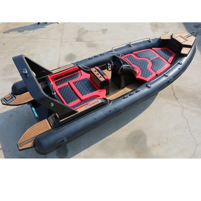 23.3ft Luxury RIB Hypalon Inflatable Fishing Rowing Boat with 200HP Motor for Sale Italy