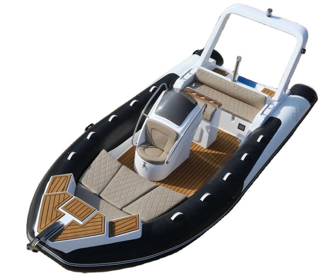 Qingdao Haohai Pontoon Raft Jet Sailing  Bateau Center Console orca Pvc inflatable Rib Boat For Entertainment