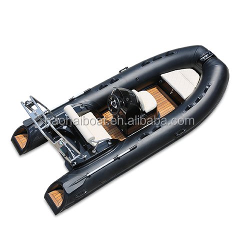 CE Fashion 3.9 Meter Rigid Hull Fiberglass Inflatable Boat with Outboard Electric Motor for Sale