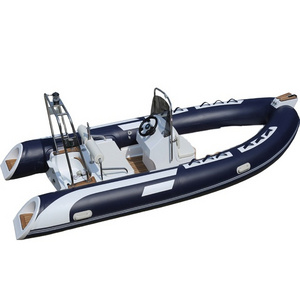 15.7ft Hypalon rib boat PVC semi-rigid glass bottom inflatable boat with CE CERTIFICATE