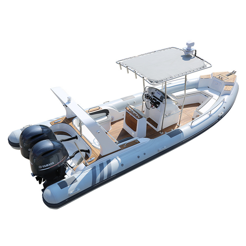 Haohai Hypalon Sport Cabin Cruiser Rigid Passenger Used Fiberglass Hull Floor Hovercraft Canoe Fibreglass Rib Boat For Sale