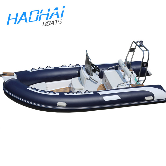 15.7ft Hypalon rib boat PVC semi-rigid glass bottom inflatable boat with CE CERTIFICATE