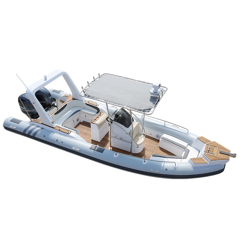 Haohai Hypalon Sport Cabin Cruiser Rigid Passenger Used Fiberglass Hull Floor Hovercraft Canoe Fibreglass Rib Boat For Sale