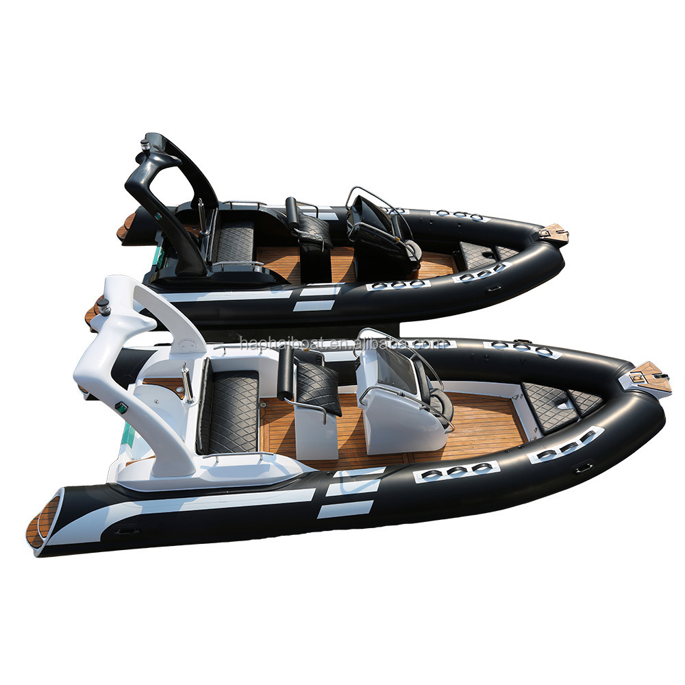 Haohai Hypalon Sport Cabin Cruiser Rigid Passenger Used Fiberglass Hull Floor Hovercraft Canoe Fibreglass Barche Boat For Sale