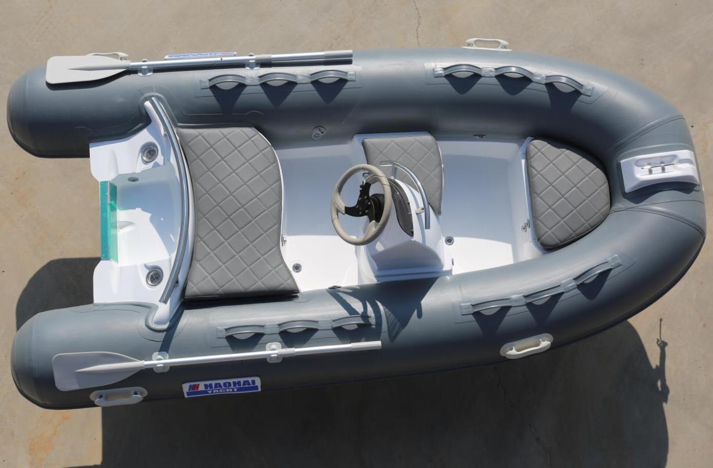 Qingdao Haohai Pontoon Raft Jet Sailing Rubber Small Center Console rib Boat With Custom Made Logo