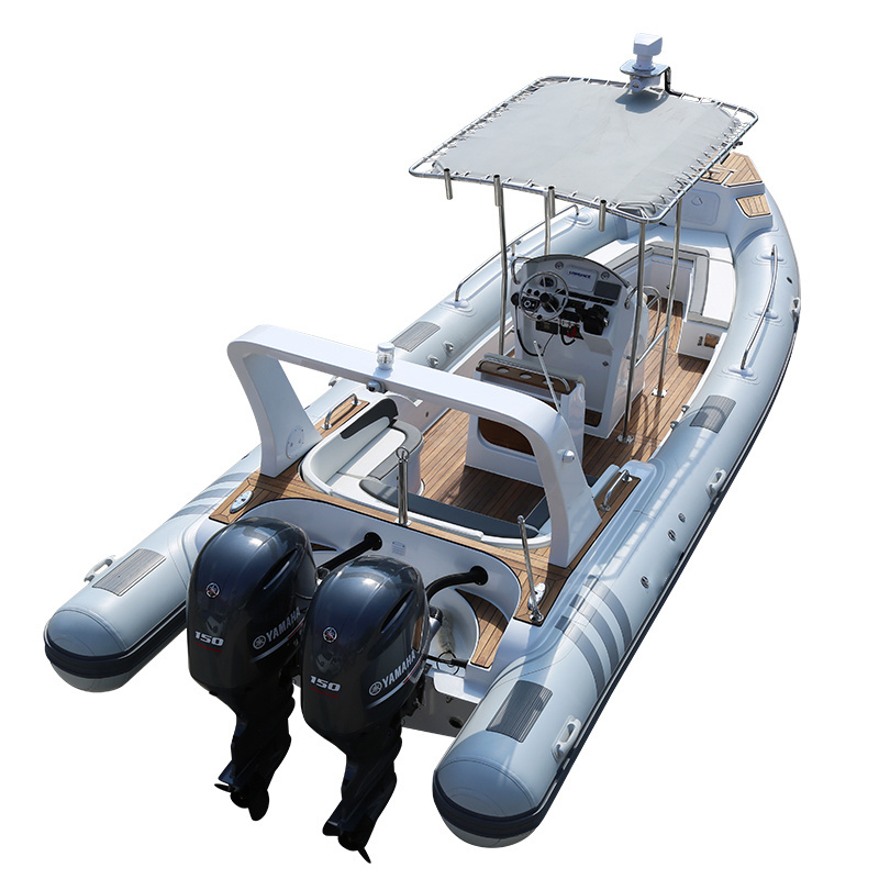 Haohai Hypalon Sport Cabin Cruiser Rigid Passenger Used Fiberglass Hull Floor Hovercraft Canoe Fibreglass Rib Boat For Sale