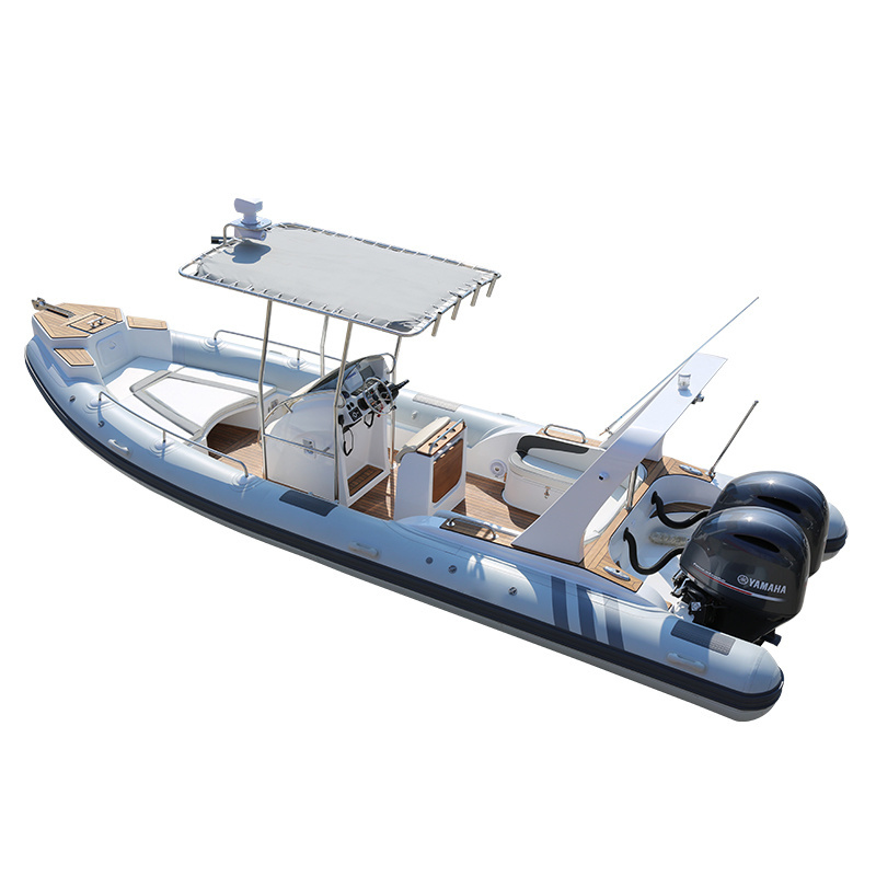 Haohai Hypalon Sport Cabin Cruiser Rigid Passenger Used Fiberglass Hull Floor Hovercraft Canoe Fibreglass Rib Boat For Sale