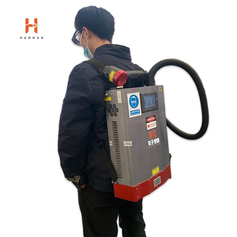 100W Backpack Handheld Laser Cleaner Rust Removal Tool Portable Pulse Laser Cleaning Machine Rust Removal for Oil/Paint/Oxide