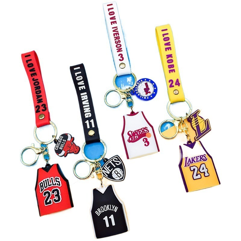 Hot Sales New Fashion  keychains Basketball Bag Ornaments Small Gift Pendant Basketball Jersey Keychain