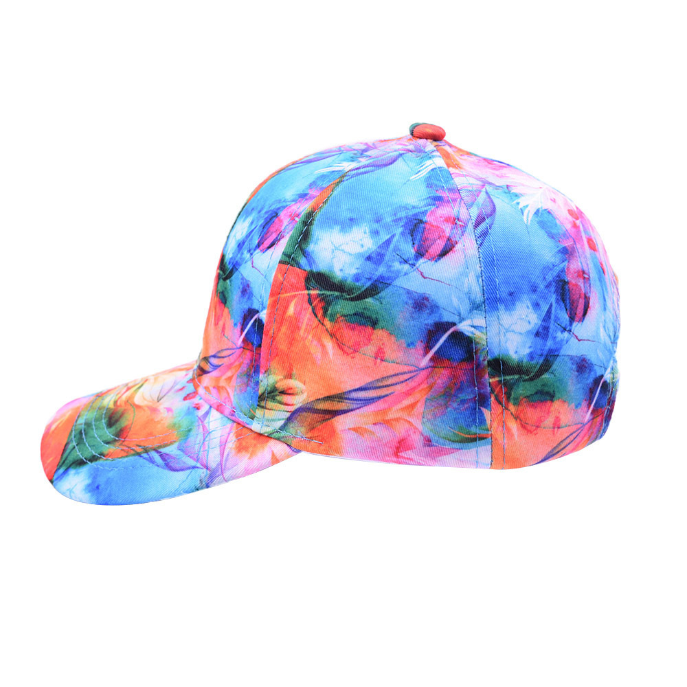 HJH223 Tie-dye Graffiti Women  Outdoor Sports Cap Hat Leopard Sun Visor Hat Washed Hats Canvas Baseball Cap Dad Snapback Caps