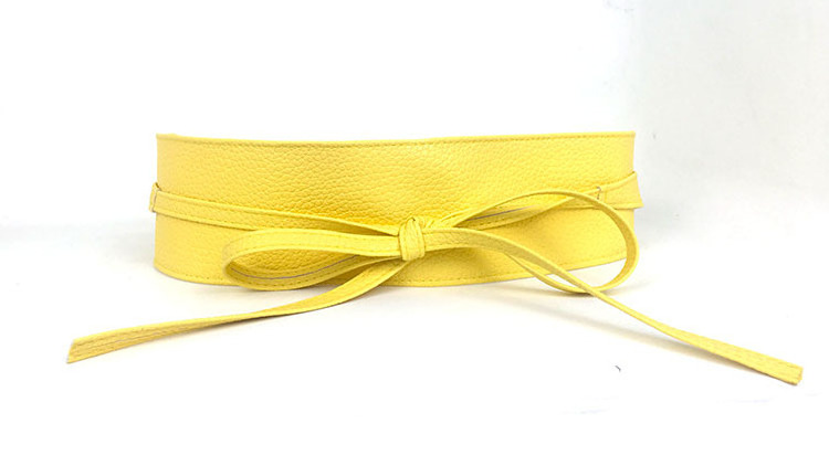 B130 Metallic Color Soft Faux Leather Wide Belt Self Tie Wrap Around Waist Band Sequins Dress Belt