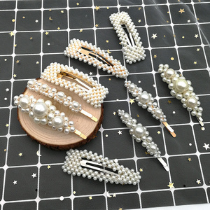 E454 Hair Accessories Women Girls Barrettes Pearls Hair Clip Bobby Pin Bang Clips Headwear Gift Pearl Hair Pin