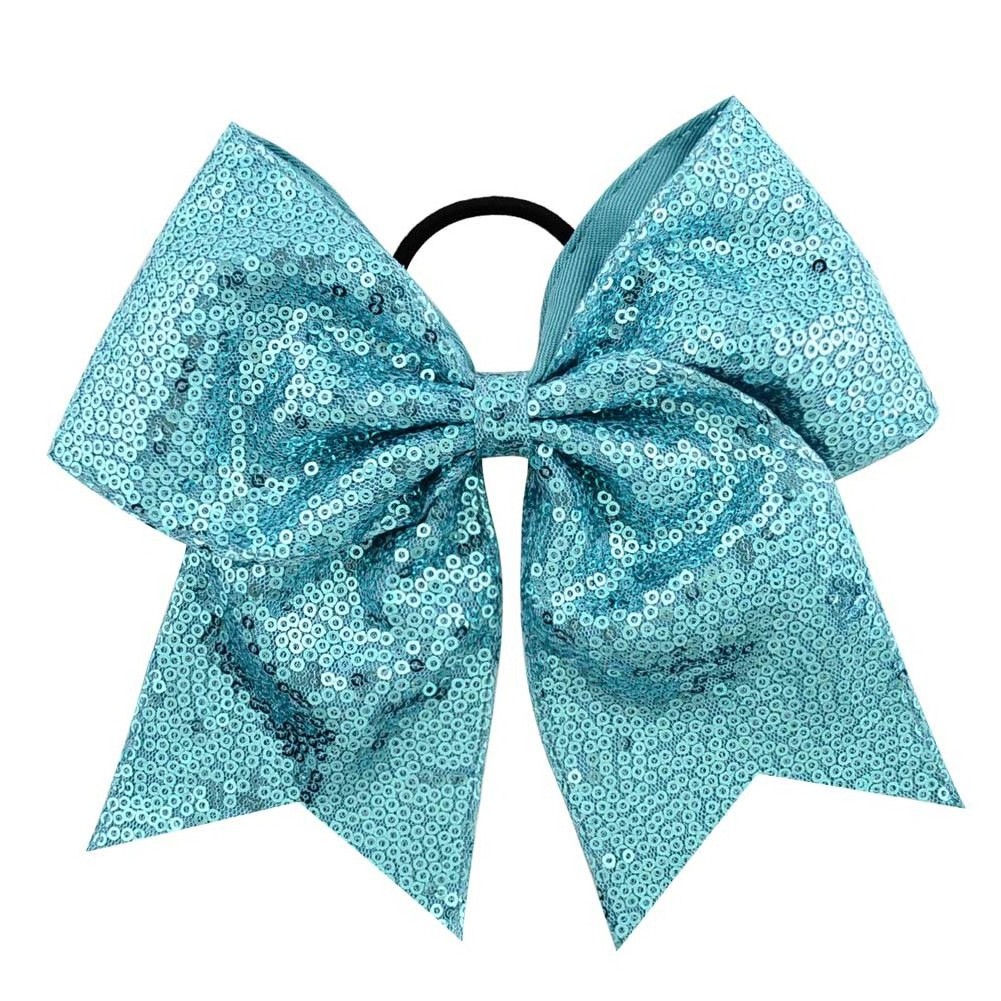 B468 Ribbon Cheer Bow For Girls Boutique Large Cheerleading Hair Bow Women Lady Sequined Hair Accessories