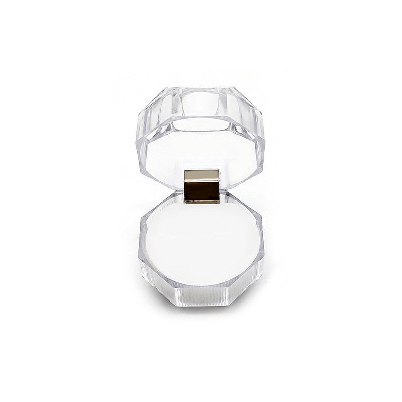 N974  Jewelry Package Boxes Ring Holder Earring Display Box Acrylic Transparent Wedding Packaging Storage Box Cases