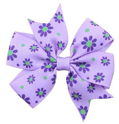 E397 Hair Accessories Lovely Bow Hear Clip Ribbed Band Sunflower Printed Headwear Barrettes Hair Pin For Girls Kid