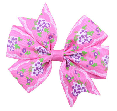 E397 Hair Accessories Lovely Bow Hear Clip Ribbed Band Sunflower Printed Headwear Barrettes Hair Pin For Girls Kid