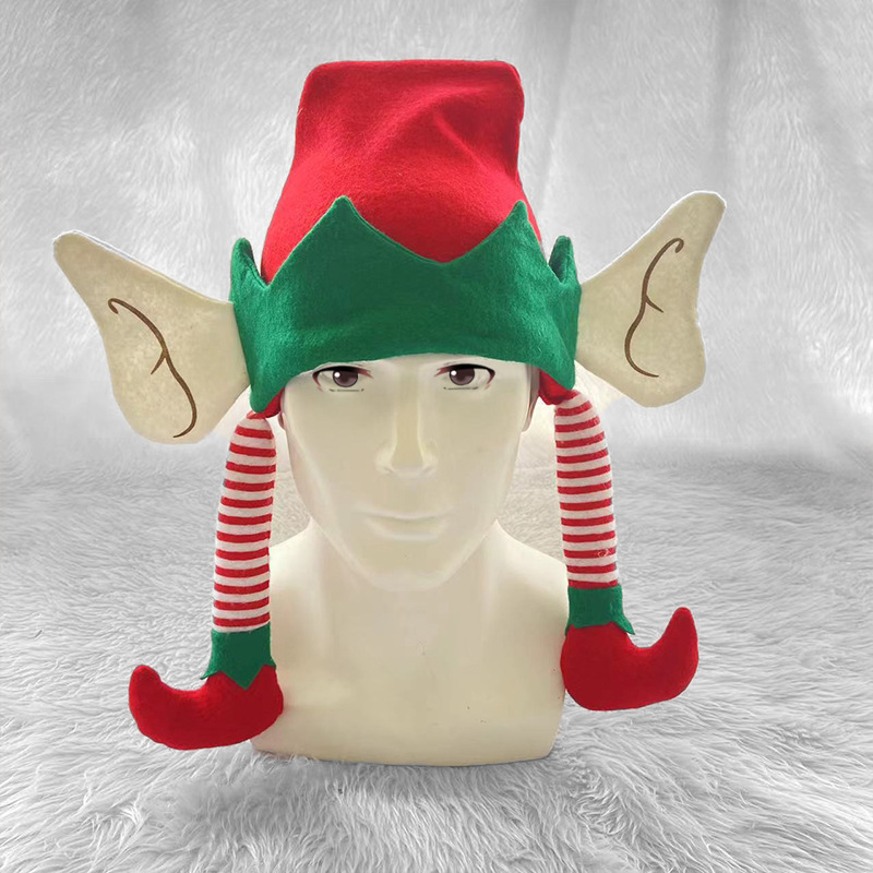 WXL382 Xmas Holiday Party Costume Favors Gifts Santa Festival Party Decor Funny Caps Christmas Elf Hat