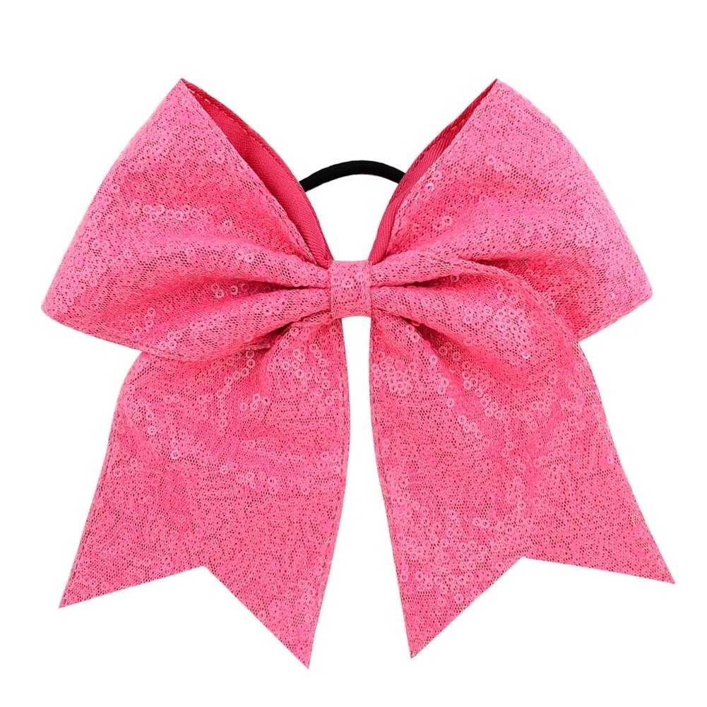 B468 Ribbon Cheer Bow For Girls Boutique Large Cheerleading Hair Bow Women Lady Sequined Hair Accessories