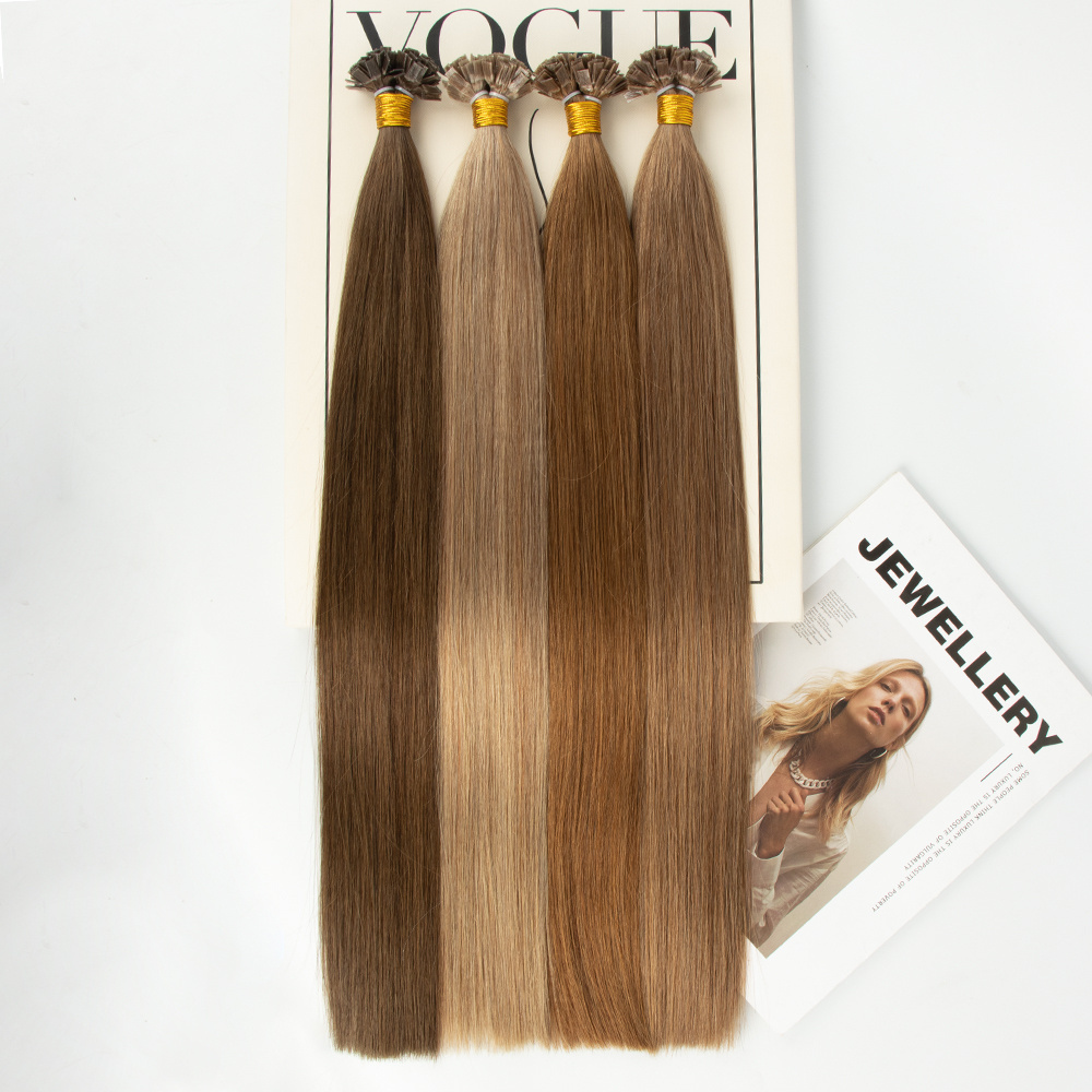 Wholesale Italian Keratin Glue Bond I tip Hair Extensions Human Hair Double Drawn Remy Keratin Hair Extensions