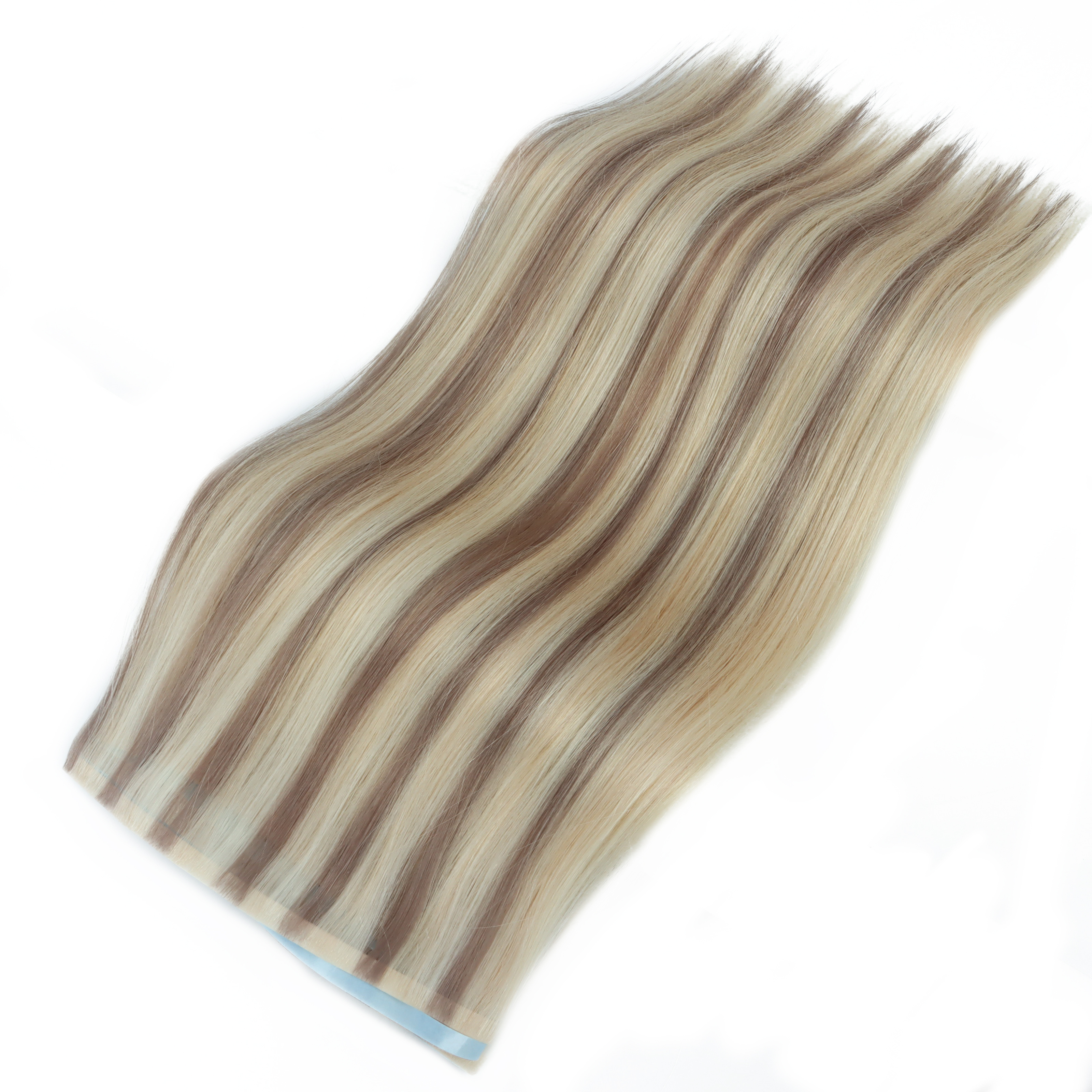 Seamless Double Drawn Balayage Color Invisible Tape In Human Hair Extensions Invisible PU Weft