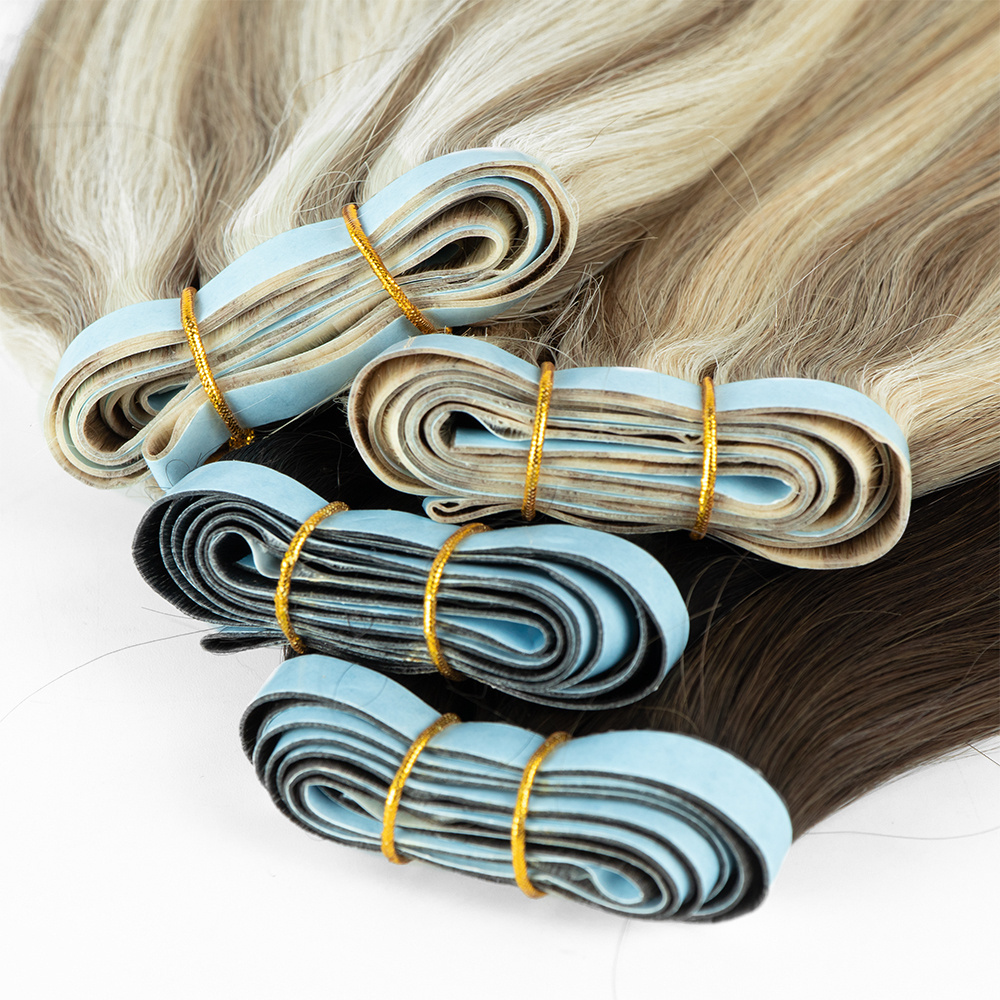 Tape Ins Extension Russian Remy Seamless Invisible Double Drawn Tape In Hair Extensions 100% Human Hair