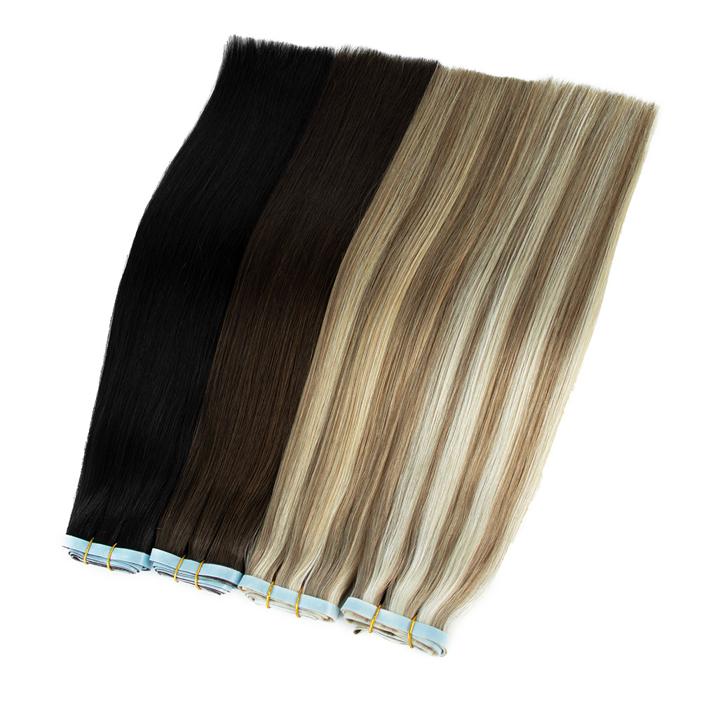 Tape Ins Extension Russian Remy Seamless Invisible Double Drawn Tape In Hair Extensions 100% Human Hair