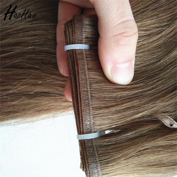 Sew In Russian Human Hair Weave Double Drawn Ombre Hair Weaves, Blonde Weft Hair Extensions