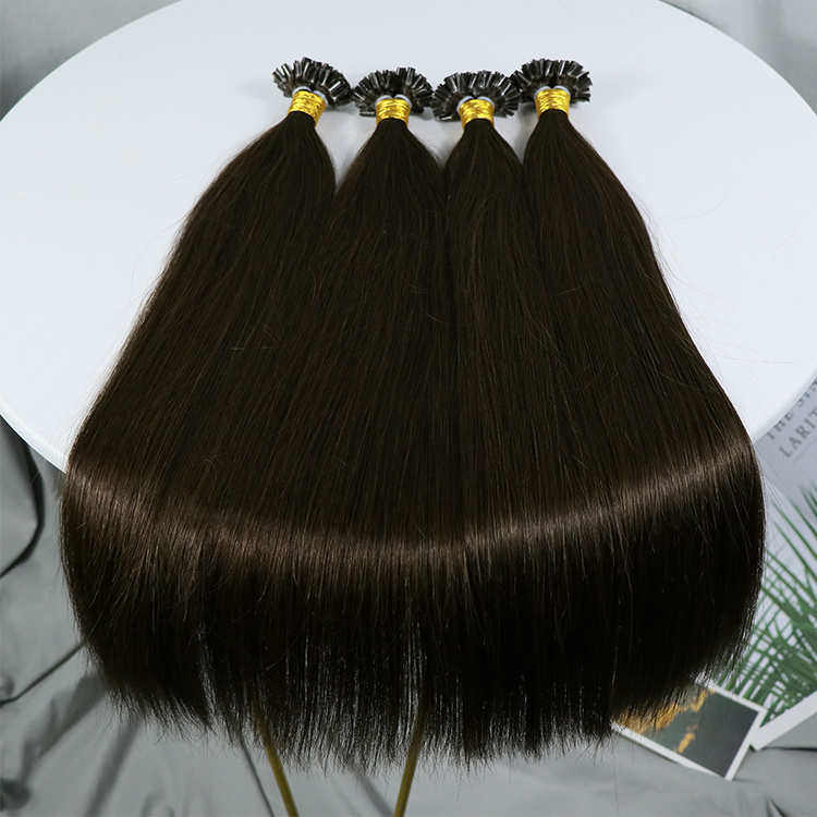 Wholesale Double Drawn Italian Prebonded i Tip U Tip Hair Extensions Virgin Keratin Human Hair Extension