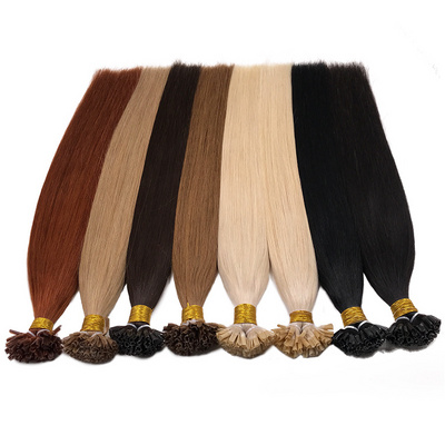 Wholesale Double Drawn Italian Prebonded i Tip U Tip Hair Extensions Virgin Keratin Human Hair Extension