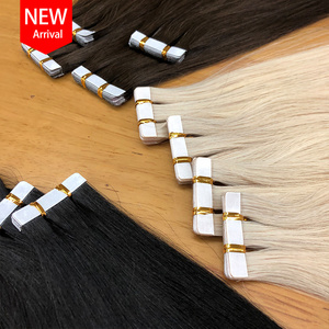 Hot Sale 12A Russian Double Drawn Blond Tape Ins Raw Virgin 100% Natural Tape In Human Hair Extension