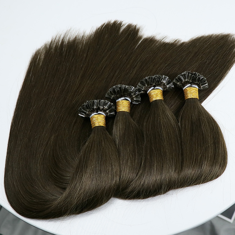 Wholesale Double Drawn Italian Prebonded i Tip U Tip Hair Extensions Virgin Keratin Human Hair Extension