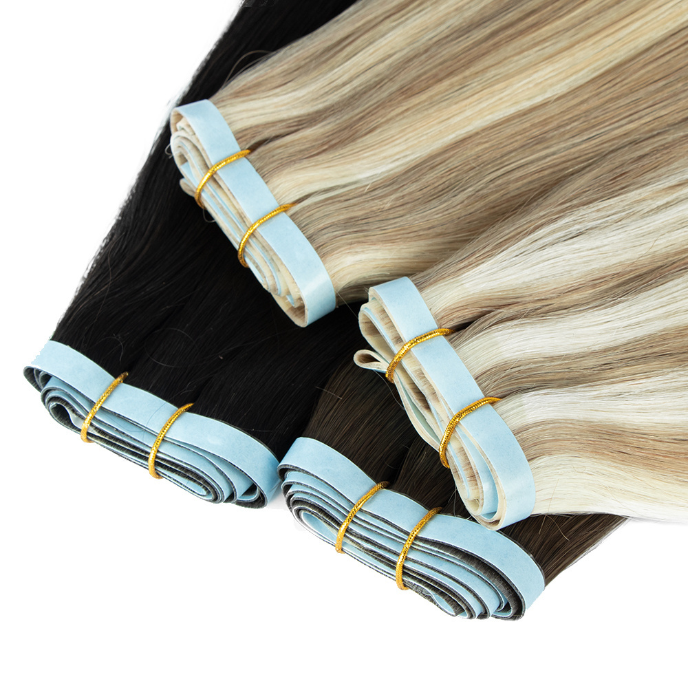 Tape Ins Extension Russian Remy Seamless Invisible Double Drawn Tape In Hair Extensions 100% Human Hair